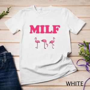 Man I love Flamingoes - Milf Premium Unisex T-shirt - Picture 1 of 15