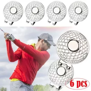 6 Pack Golf Magnetic Hat Clip Ball Marker Hat Clip For Ball Marker Golf Gifts - Picture 1 of 11