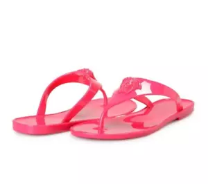 Versace Pool Slide Gomma Womens US 7 Slip-On Slides Pink Flip Flops Sandals NIB - Picture 1 of 13