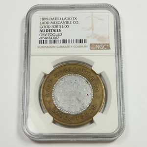 1899 NGC AU Details - Silver Ladd Mercantile Co Good for $1 #51303A - Picture 1 of 2