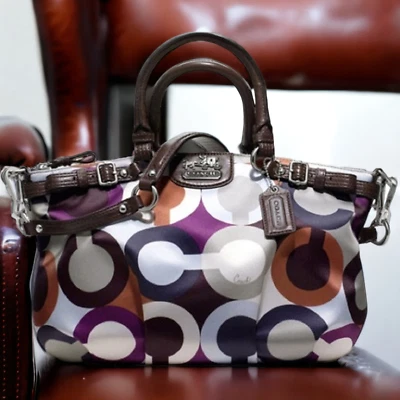 NWT_COACH 18636 MADISON OP ART SIGNATURE SOPHIA SATCHEL BAG Handbag Multicolor - Image 1 of 3