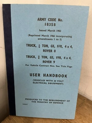 land rover series 2/3 user handbook military 24volt FFR/ GS Model Book 18358 - Image 1 of 3