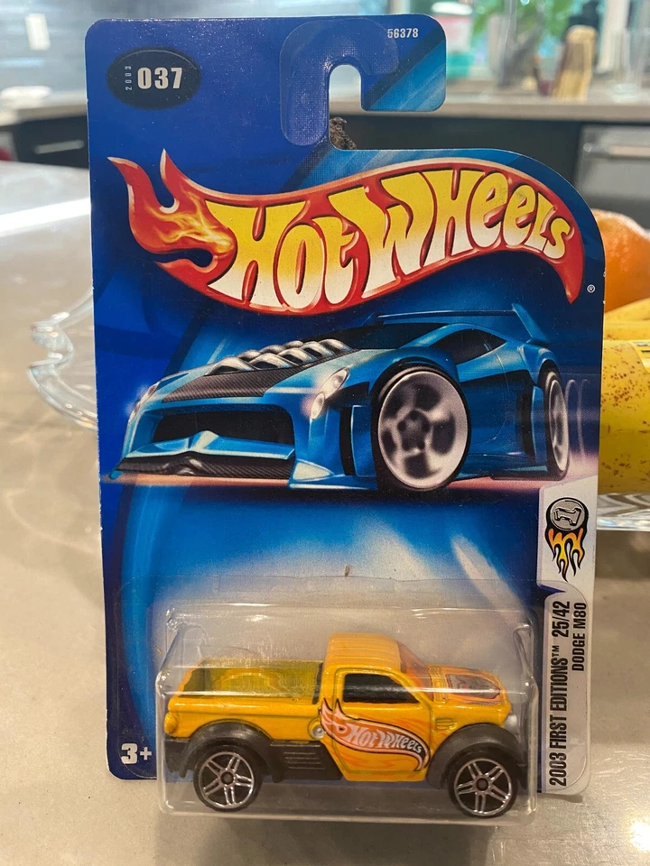2003 Hot Wheels Première Édition Jaune DODGE M80 Pickup Truck 25/42 #037 - Photo 1/1