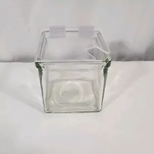 Cal-Mil Glass Jar W/ Notched Lid Top C4X4GLCN Clear 4 x 4" - Picture 1 of 1