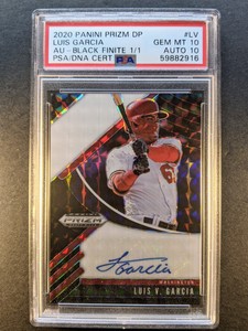 2020 Panini Prizm Draft Picks Luis V. Garcia Black Finite 1/1 Auto PSA 10 DNA 10