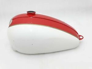 Gas Tank For Triumph T120 In Red & White Paint