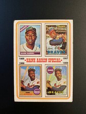 1974 Topps #5 Hank Aaron Special 1966-69 (crease)