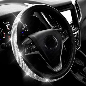 Diamond Leather Steering Wheel Cover with Bling Bling Crystal - Picture 1 of 7