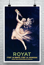 Royat Art Deco Cappiello Female Figure Liquor Poster Giclee Print on Canvas