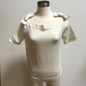 Burberry Brit women's signature ivory cotton blouse sweater size medium - Picture 1 of 11