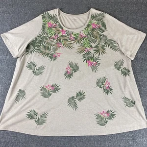 Camiseta túnica multicolor floral tropical Catherines para mujer talla 2X 22/24W - Imagen 1 de 12