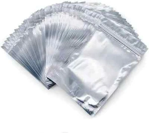 200 Stück Klar Silber Wiederverschließbare Folie Mylar Druckverschluss Heißsiegel Lebensmittel Beutel 12-20cm - Bild 1 von 9