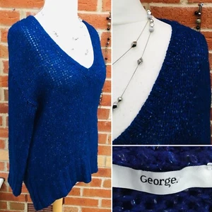 Jersey GEORGE Talla 12-14 Azul Grueso Tejido Suave Primavera Excelente L2 - Imagen 1 de 8
