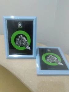 4 X Blue 5x7 Photo Picture Frames, Freestanding/Hanging Plastic With Glass Front - Picture 1 of 12