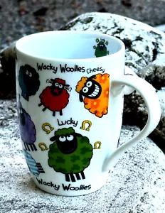 Colorful Wacky Woolie Sheep Ireland "Lucky" Coffee Cup /Mug - Picture 1 of 7