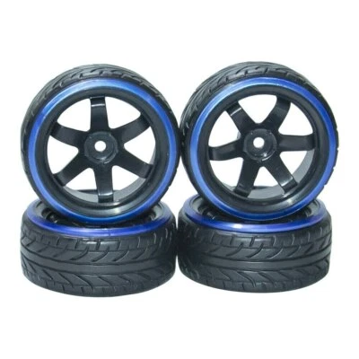 4Pcs 1/10 RC Car Drift Tire Wheel Rim for HSP HPI Racing 12mm Hex PP0290/069 - Image 1 of 4