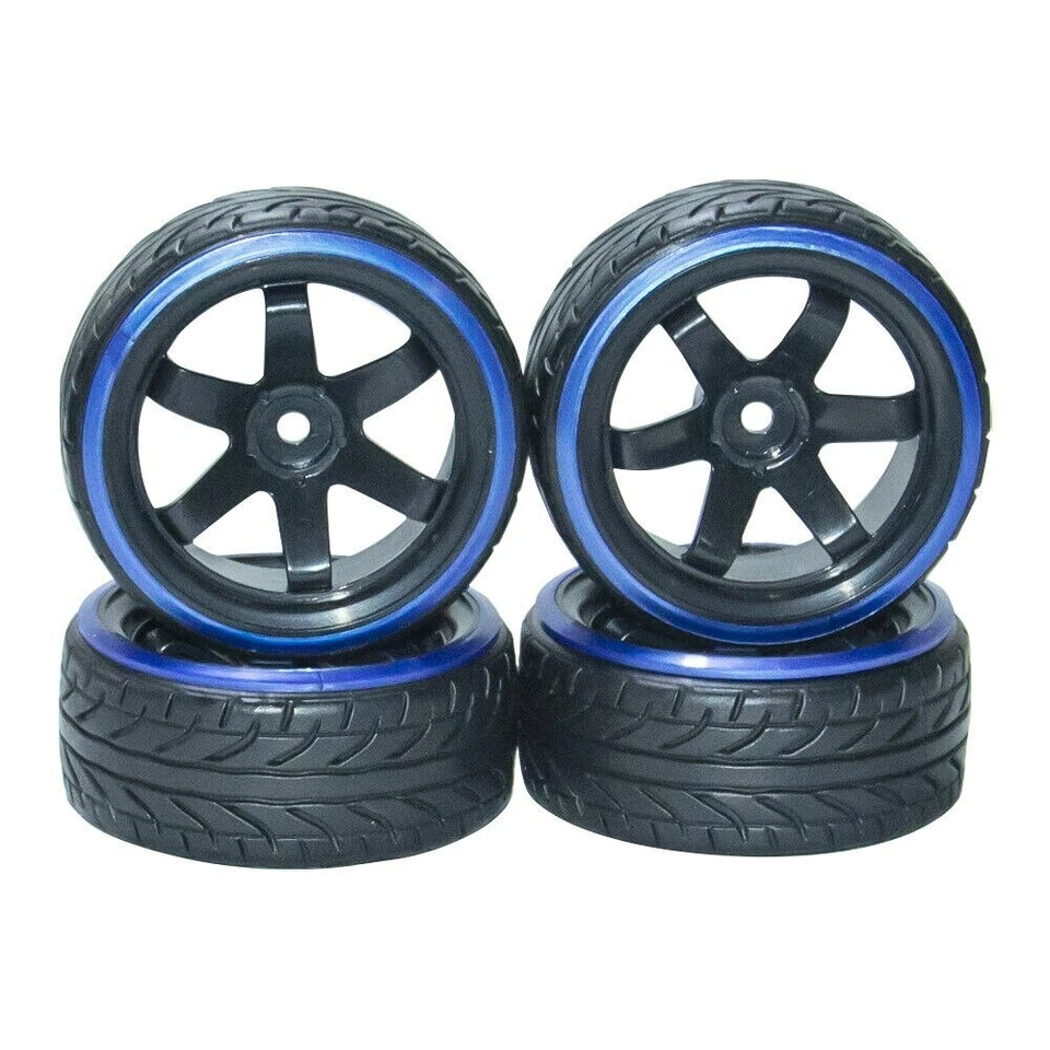 4Pcs 1/10 RC Car Drift Tire Wheel Rim for HSP HPI Racing 12mm Hex PP0290/069 - Image 1 of 4