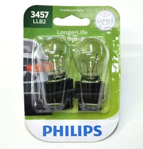 Philips LongerLife 3457 27/8W Two Bulbs Brake Stop Tail Park Replacement DOT - Picture 1 of 7