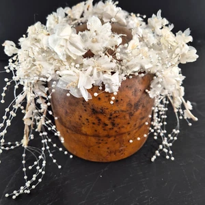 Vintage 1980s White & Cream Bride Head Tiara Wedding Crown Bead Pearl Accessory - Picture 1 of 7