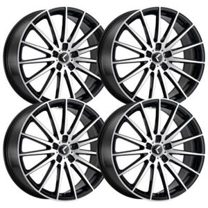 (Set-4) Kraze Stunna 20x8.5 5x114.3 38mm Black Machined Wheels Rims 20 Inch - Picture 1 of 4