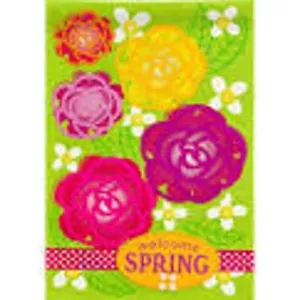 *OFFENE FLAGGE* Willkommen Frühling Garten Blumen 14B4028 Sackleinen Garten Flagge 12,5" x 18" - Bild 1 von 1