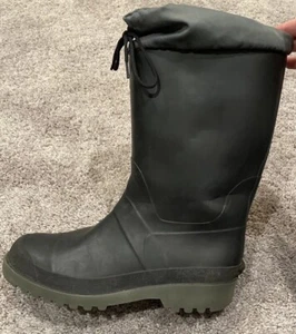 LL Bean Men's Black Rubber Mid Calf Waterproof Insulated Winter Boots Size 10 - Picture 1 of 9