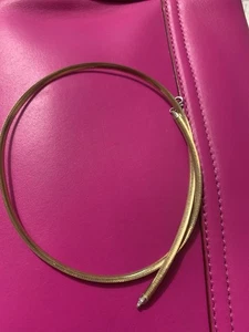 Solid Gold Reversible Omega Necklace 10k. 16” 11 GRAMS. Italian Made - Picture 1 of 7