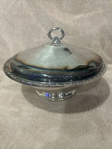 Oneida Wm. A. Rodgers Versilberte Servierschüssel & Deckel mit 1,5 Quart Glas Pyrex Schale - Bild 1 von 7