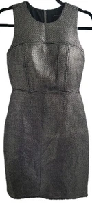 Banana Republic Sparkle Tweed Sheath Dress Gunmetal Metallic Size 0 NWT - Picture 1 of 11