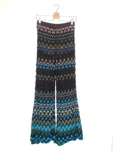 Multicolor Chevron Lurex Knit Palazzo Pants MISSONI - Size 38 - Picture 1 of 2