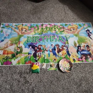 Tinker Bell Happy Birthday Party Supplies Plates Banner Balloons Cake  Decor - Picture 1 of 8