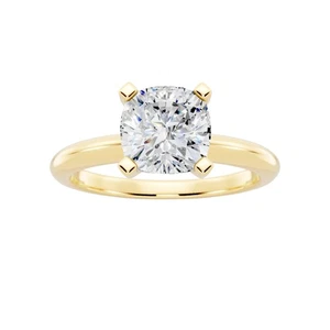 1,5 ct Moissanit-Solitär-Verlobungsring im Kissenschliff 14 K Gelbgold vergoldet - Bild 1 von 6