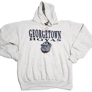 Vintage NWT New Georgetown Hoyas Big Graphic Hoodie Size Large L 90s PM Sports - Imagen 1 de 6