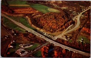 Postcard PA Pennsylvania Turnpike aerial Staunton Interchange - Picture 1 of 2