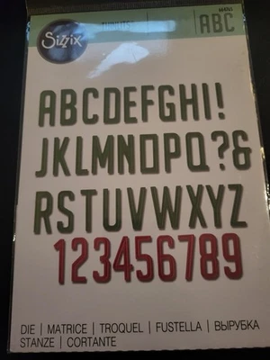 SIZZIX Embossed Alphabet Thinlits Die Set 664765 Capitals 1" Uppercase Fonts - Image 1 of 2