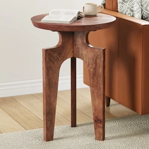 Midcentury Mango Wood  Plank-style End & Side Table Coffee Table for Living Room - Picture 1 of 10
