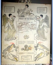 1824 antique FRAKTUR BIRTH BAPTISM lebanon pa STROHM