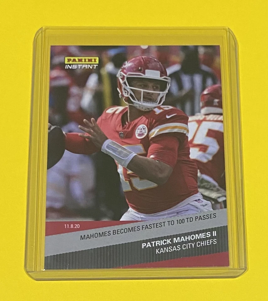 2020 Panini Instant Patrick Mahomes II FASTEST TO 100 TDS 1/265 SP Chiefs #107 - Image 1 of 2