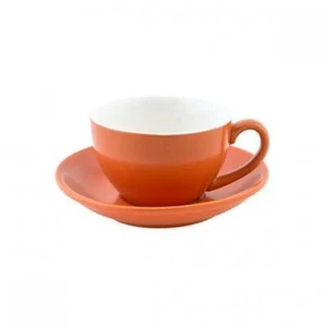 6x Cappuccino Cup & Saucer Set Jaffa Orange 200mL Bevande Tea Coffee Cups - Picture 1 of 2