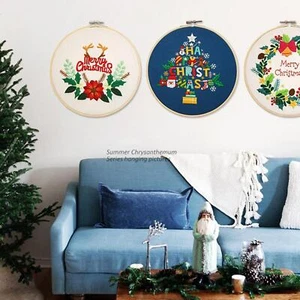Kit de broderie de Noël pour débutant Art fait main Ensemble d'artisanat de - Photo 1/20