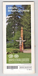 1992 AAA Canada. Alberta, British Columbia Vintage Street Map - Picture 1 of 5