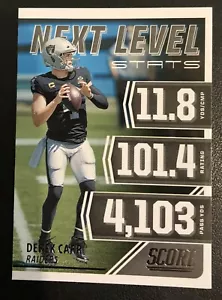 2021 Panini Score Derek Carr(Las Vegas Raiders)Football Card-Next Level Stats - Picture 1 of 1