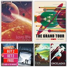 NASA SPACE POSTER VINTAGE TRAVEL PRINTS RETRO WALL ART HOME DECOR A5 A4 A3