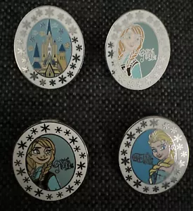 Disney Pin Lot 4 Frozen Elsa Anna Arendelle Schloss Oval Portraits Mixed Set Hong - Bild 1 von 10