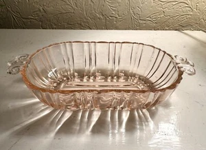 Vintage Anchor Hocking OLD CAFE Pink Depression Glass Relish Olive Dish 7” - Picture 1 of 6
