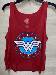 New DC Wonder Women Women's Junior TANK T-shirt Tee Red 50/50% Cotton M - Picture 1 of 6