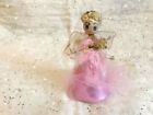 Pretty Vintage PINK Tulle Feathers & Foil Christmas Angel Chenille 1950's Japan
