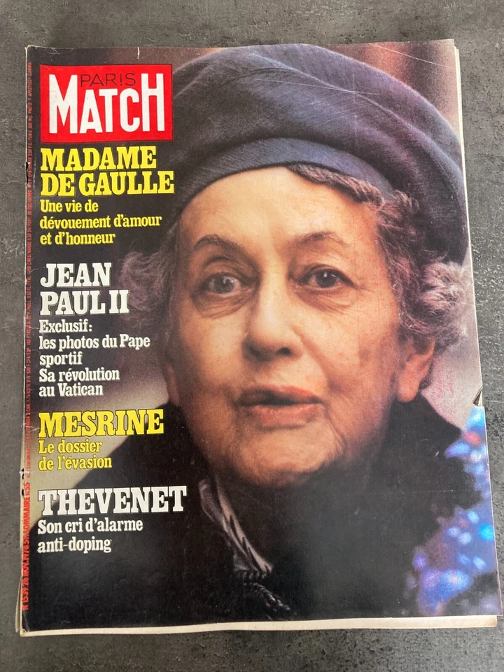 PARIS MATCH N°1539 26/11/1978 Madame De Gaulle l'évasion de Mesrine E20 - Photo 1/1