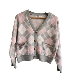 Ally Label Women Size XS Plaid Oversize Button Down Cardigan Pullover Jumper - Picture 1 of 8