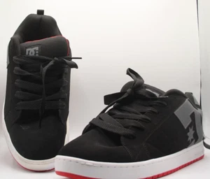 New DC Men's 18 Skateboard Sneakers Shoes Black w/ White Sole Court Graffik - Picture 1 of 14